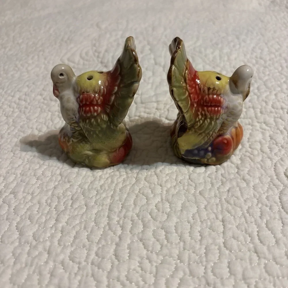 Ceramic Thanksgiving Turkey Salt And Pepper Shakers Fall Autumn Decor Set